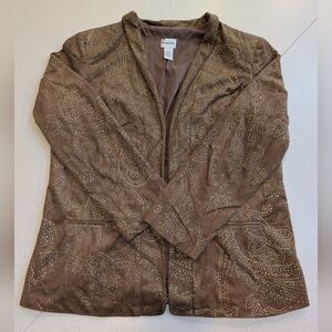 Chico's Gold Embellished Blazer